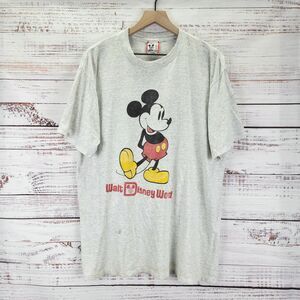 Vintage Walt Disney World T Shirt Size XL Mickey Mouse 90s Gray Distressed USA